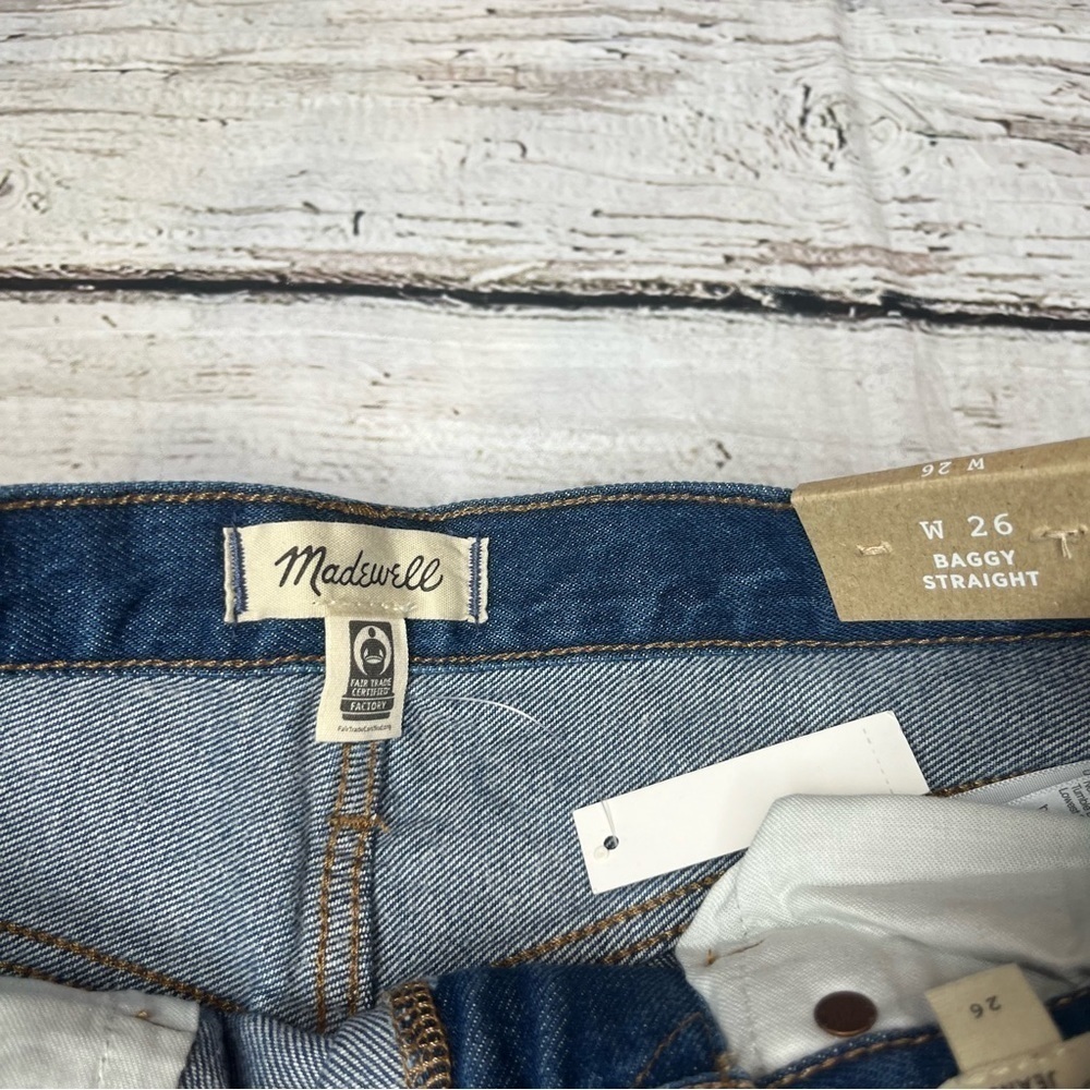 NWT Madewell Baggy Straight Jeans Size 26 - Picture 4 of 9